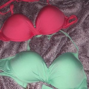Bikini Hot pink and teal blue push up